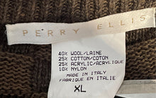 Load image into Gallery viewer, Perry Ellis Mens Brown Tight-Knit Long Sleeve Crew Neck Pullover Sweater Size XL
