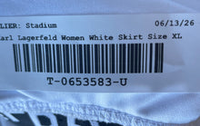 Load image into Gallery viewer, Karl Lagerfeld Womens White Elastic Waist Pull-On Midi Pleated Skirt Size XL
