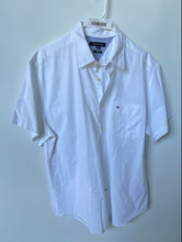 Load image into Gallery viewer, Tommy Hilfiger Mens White Cotton Short Sleeve Custom Fit Button-Up Shirt Size XL
