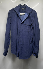 Load image into Gallery viewer, Bugatchi Mens Blue Printed Cotton Long Sleeve Shaped Fit Button-Up Shirt Size S
