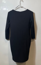 Load image into Gallery viewer, H&amp;M Basic Womens Black 3/4 Sleeve Round Neck Regular Fit Shift Dress Size S
