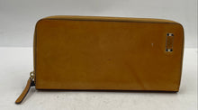 Load image into Gallery viewer, Authentic Tumi Womens Yellow Leather Zip-Around Wallet Sticky Material Stained
