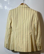 Load image into Gallery viewer, Authentic Tory Burch Womens Yellow Striped Print Double-Breasted Blazer Size 2
