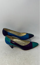 Load image into Gallery viewer, Bruno Magli Womens Blue Purple &amp; Green Leather Slip-On Cone Pump Heels Size 40
