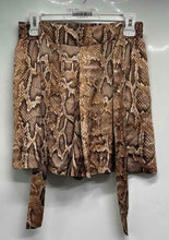 Load image into Gallery viewer, Zara Womens Brown Snakeskin Print Tie Waist Paperbag Shorts Size Medium
