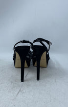 Load image into Gallery viewer, Idore Womens Black Leather Buckle Open Toe Stiletto Platform Heels Size 7B
