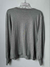 Load image into Gallery viewer, Karl Lagerfeld Paris Womens Gray Button Sleeve Shimmer Pullover Sweater Size L
