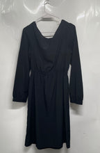 Load image into Gallery viewer, Mossimo Womens Black Long Sleeve Collarless Fit &amp; Flare Dress Size Medium
