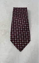Load image into Gallery viewer, Mens Burgundy Geometric Print Silk Adjustable Designer Tie Made In Italy
