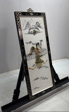 Load image into Gallery viewer, Asian Style With A Geisha Black Lacquer Edge &amp; Decorative Background Wall Panel

