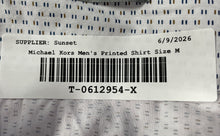 Load image into Gallery viewer, Michael Kors Mens Blue Printed Cotton Slim Fit Untucked Length Dress Shirt Sz M
