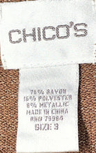Load image into Gallery viewer, Chico's Womens Gold Metallic Long Sleeve Button Front Cardigan Sweater Size 3
