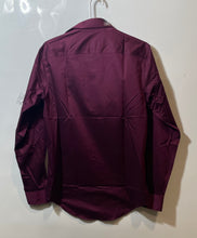Load image into Gallery viewer, Kenneth Cole Mens Burgundy Long Sleeve Slim Fit Dress Shirt Size 14.5 With Tag
