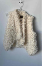 Load image into Gallery viewer, CI Sono By Cavalini Womens Cream Collarless Open Front Faux Fur Vest Jacket Sz L
