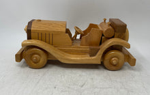 Load image into Gallery viewer, Old Style Brown Wooden Toy Collectible Roadster Handmade Model Car
