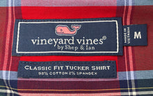 Load image into Gallery viewer, Vineyard Vines Mens Red Blue Plaid Classic Fit Tucker Button-Up Shirt Size M
