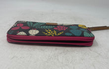 Load image into Gallery viewer, Fossil Womens Multicolor Floral Print ID Window Card Holder Zip-Around Wallet
