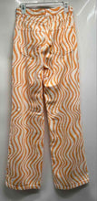 Load image into Gallery viewer, Zara Womens White Orange Striped 5-Pocket Design Wide-Leg Jeans Size 2
