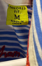 Load image into Gallery viewer, Robert Graham Mens White Blue Striped Tailored Fit Button-Up Shirt Size M
