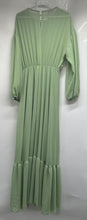 Load image into Gallery viewer, Code Womens Green Long Balloon Sleeve Crew Neck Maxi Dress Size S With Tag

