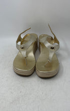 Load image into Gallery viewer, Michael Kors Womens Laney Gold-Tone Leather Wedge Espadrille Sandals Size 11M
