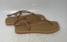 Load image into Gallery viewer, Milano Womens Beige Glitter Rhinestone Adjustable Slip-On Flat Sandals Size 9
