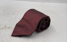 Load image into Gallery viewer, Giorgio Armani Mens Red Beige Geometric Silk Keeper Loop Adjustable Pointed Tie
