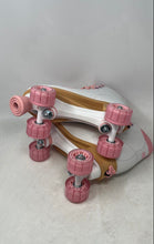 Load image into Gallery viewer, Roller Derby Womens Pixie Pink White High Top Adjustable Roller Skates Size 7-10
