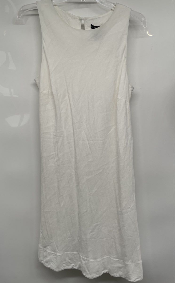 New York & Company Womens White Sleeveless Round Neck Shift Dress Size 12