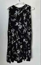 Load image into Gallery viewer, Banana Republic Womens Black Floral Sleeveless Tiered A-Line Dress Size Small
