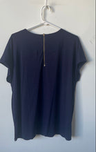 Load image into Gallery viewer, Anne Klein Womens Blue Short Sleeve Round Neck Regular Fit Blouse Top Size XL
