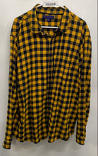 Load image into Gallery viewer, Aeropostale Mens Yellow Black Gingham Flannel Collared Button-Up Shirt Size 3XL

