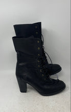Load image into Gallery viewer, Timberland Womens 8622A Black Leather Lace-Up Block Heel Ankle Booties Size 8.5

