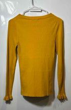 Load image into Gallery viewer, Ann Taylor Womens Yellow Knitted Long Sleeve Round Neck Pullover Sweater Size XS
