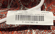 Load image into Gallery viewer, Zara Basic Womens Multicolor Paisley Long Sleeve V-Neck Blouse Top Size Large

