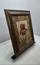 Load image into Gallery viewer, Decorative Wall Hanging Framed Red Iris Botanical Art Painting By Vivian Flasch
