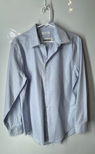 Load image into Gallery viewer, Calvin Klein Mens Blue Long Sleeve Slim Fit Non-Iron Dress Shirt Size M 15 1/2
