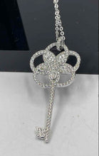 Load image into Gallery viewer, Authentic Swarovski Women's Silver-Tone Flower Key Pendant Necklace
