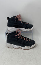 Load image into Gallery viewer, Nike Kids Jordan 6 Rings 323432-068 Black Pink Sneaker Shoes Size 1Y
