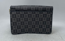 Load image into Gallery viewer, London Fog Womens Marci Black Gray Logo Print Inner Pockets Crossbody Purse
