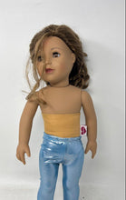 Load image into Gallery viewer, Adora Brown Hair Fashion Doll Wearing A Yellow Band Top And Shiny Blue Leggings
