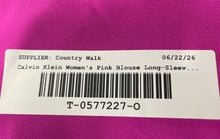 Load image into Gallery viewer, Calvin Klein Womens Pink Long Sleeve Collared Pockets Button-Up Shirt Size L
