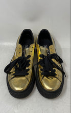 Load image into Gallery viewer, Puma Womens Basket Platform 362339-04 Gold Low Top Lace-Up Sneaker Shoes Size 10
