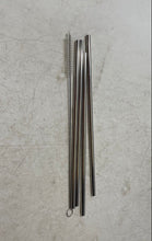 Load image into Gallery viewer, Metallic Stainless Steel Reusable Drinking Straws With Cleaner 5 Piece Set
