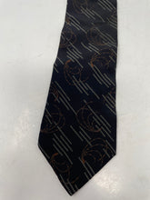 Load image into Gallery viewer, Valentino Mens Black Printed 100% Silk Classic Adjustable Designer Necktie
