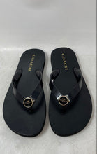 Load image into Gallery viewer, Coach Womens Zayn CR858 Black Logo Medallion Flat Flip-Flop Sandals Size 6B
