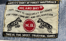 Load image into Gallery viewer, Milano Bay Mens Blue Cotton Long Sleeve Regular Fit Button-Up Shirt Size M
