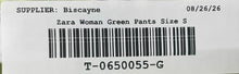 Load image into Gallery viewer, Zara Womens Green Pleated Pockets Straight Leg Trouser Pants Size Small
