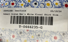 Load image into Gallery viewer, Robert Graham Mens White Blue Floral Tailored Fit Collared Button-Up Shirt 2XL
