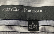 Load image into Gallery viewer, Perry Ellis Portfolio Mens Multicolor Striped Long Sleeve Dress Shirt Size L
